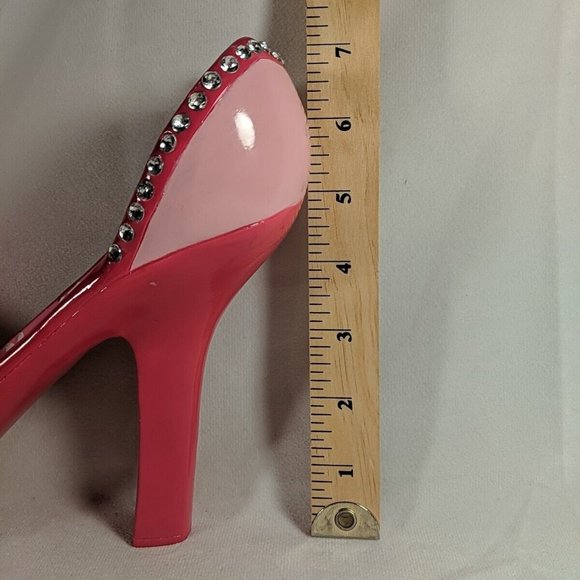 Breast Cancer Awareness Pink Ribbon Stiletto High Heel Bottle Holder Rest Wine - Picture 15 of 16